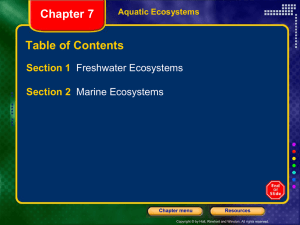 Chapter 7 Section 1 Freshwater Ecosystems