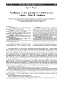 Guidelines for the Prevention of Intravascular Catheter–Related
