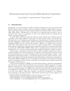 Measurement-based and Universal Blind Quantum Computation