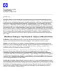 Bloodborne Pathogens Final Standard: Summary of Key Provisions