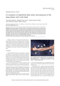 Co-existence of superficial ulnar artery and aneurysm of the deep