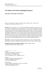 On Chains in H-Closed Topological Pospaces