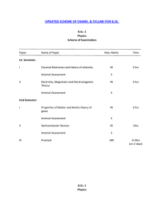 B. Sc. Physics Syllabus