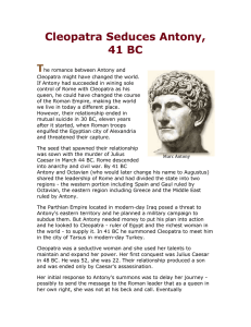 Cleopatra Seduces Antony, 41 BC The
