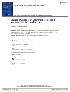 Sources of Evidence-of-Learning: Learning and assessment in the