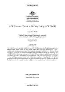 ADF Educators Guide to Healthy Eating (ADF EDGE)