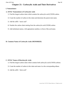 Chapter 21: Carboxylic Acids and Their Derivatives