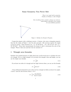 Some Geometry You Never Met 1 Triangle area formulas