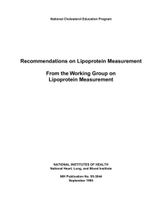 Recommendations on Lipoprotein Measurement