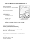 Electric and Magnetic Forces Study Guide for Test 2014