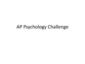AP Psychology Challenge - District 196 e