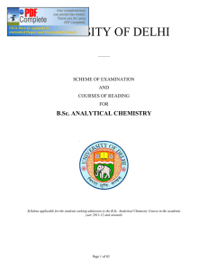 Analytical Chemistry - University of Delhi