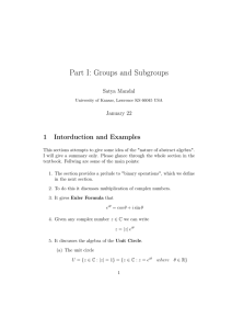 Part I: Groups and Subgroups