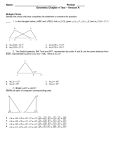 Name: Period: ______ Geometry Chapter 4 Test – Version A