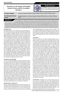 Medical Science Variations in the Origin of Profunda Femoris Artery