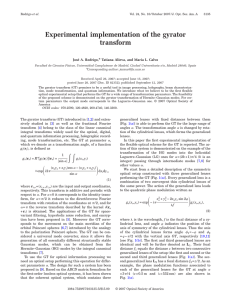 Experimental implementation of the gyrator transform - E