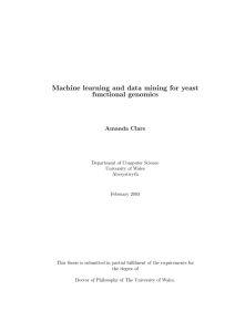 Machine learning and data mining for yeast functional genomics