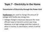 Topic 7 - Electricity in the Home