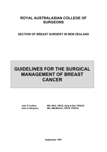 Guidelines for the Surgical Management of Breast Cancer