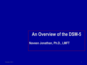 An Overview of the DSM-5 - Chapman University Digital Commons