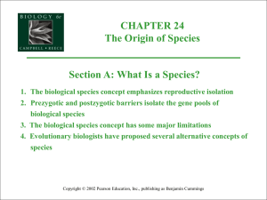 Origin of Species - Biology Junction