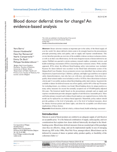 Blood donor deferral: time for change? An evidence