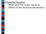 American Revolution - Lecture/Discussion