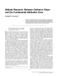Attitude Research: Between Ockham`s Razor and the Fundamental