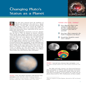 Changing Pluto`s Status as a Planet - e