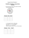 Probability and Statistics – Expected Value Worksheet
