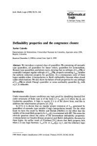 Definability properties and the congruence closure