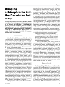 Bringing schizophrenia into the Darwinian fold