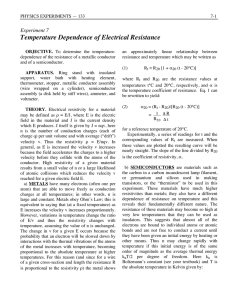 Temperature Dependence of Electrical Resistance