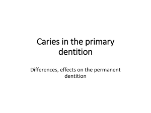 Dental caries in the primary dentition