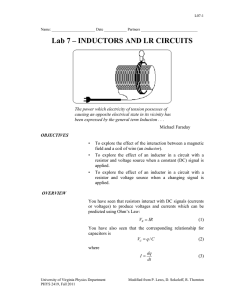 Lab 7 – INDUCTORS AND LR CIRCUITS