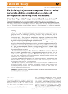 Manipulating the jasmonate response: How do methyl