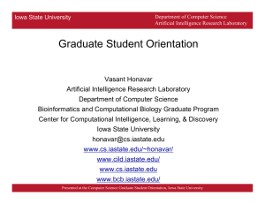 Graduate Student Orientation - Department of Computer Science