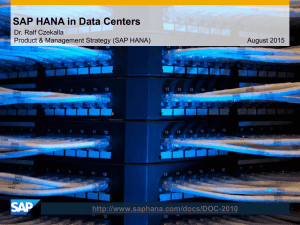 SAP HANA in Data Centers