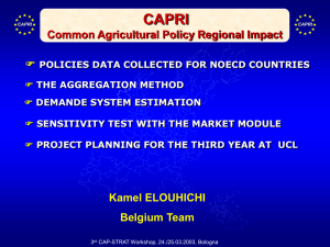 Kamel Elouhichi, Louvain-LN: Policy parameters for the market model