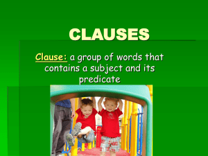 DEPENDENT CLAUSES