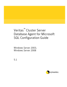 Veritas Cluster Server Database Agent for Microsoft SQL