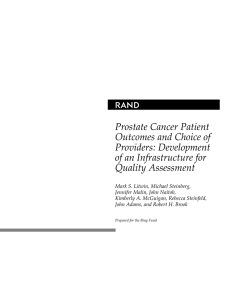 Prostate Cancer Patient Outcomes and Choice of Providers