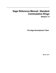Ref: Rings Standard - SageMath Documentation