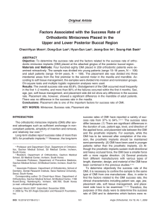 Factors Associated with the Success Rate of Orthodontic Miniscrews