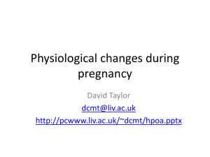 Physiological changes during pregnancy