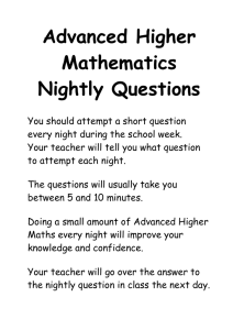 Nightly Homework Questions