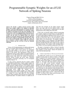Programmable Synaptic Weights for an aVLSI Network of Spiking