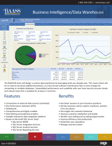 Business Intelligence and Data Warehousing