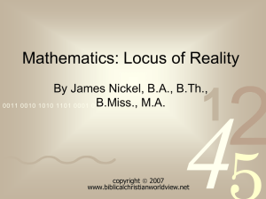 Mathematics: The Locus of Reality
