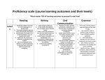 Proficiency scale (course learning outcomes